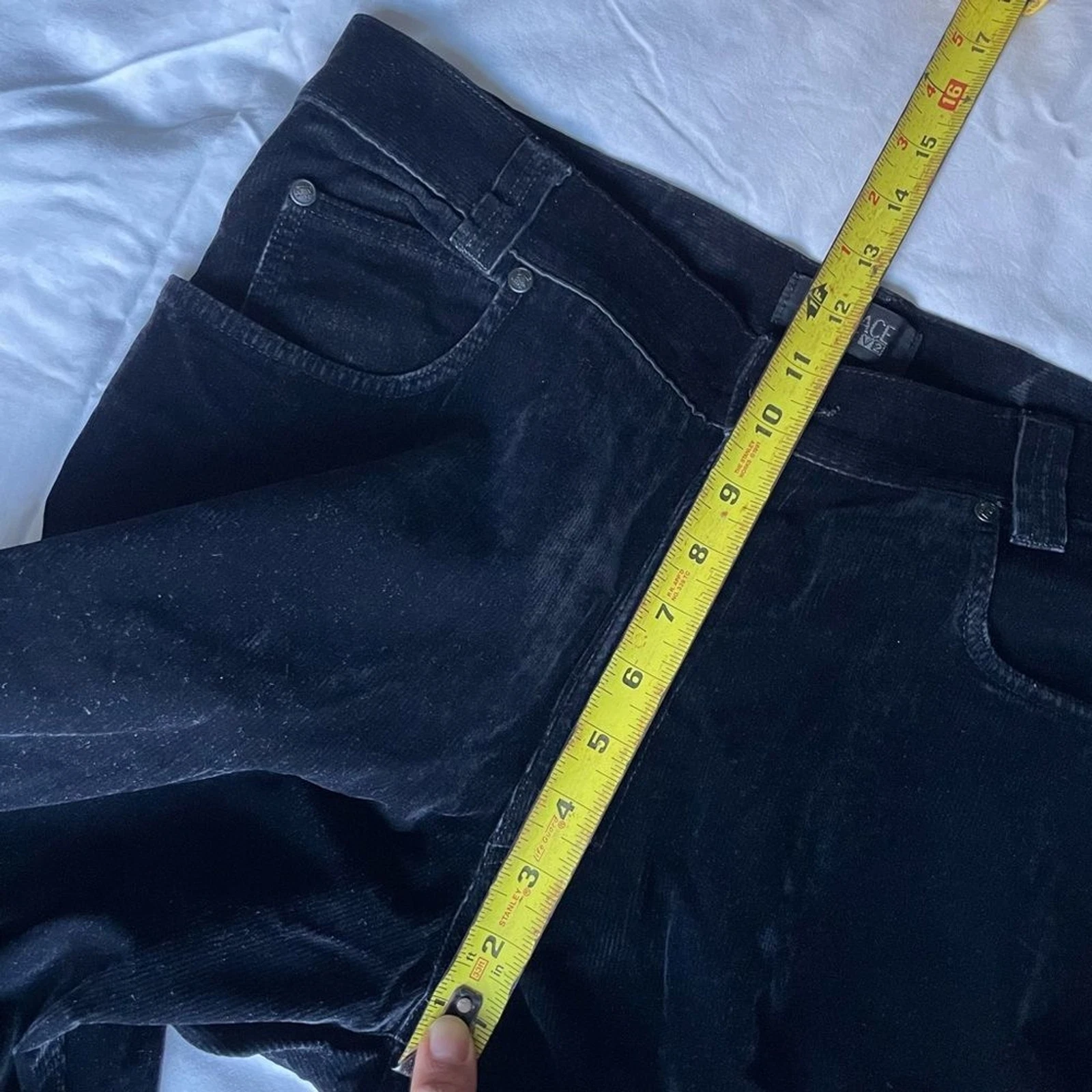 Pantalone Versace Classic anni 90 in velluto a coste nero 34" vita 32" cucitura interna