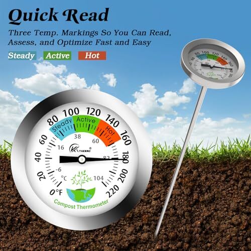 Compost Soil Worm Thermometer - Backyard,Soil 20 Inch Compost Thermometer - Picture 5 of 7
