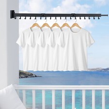 360  Rotating Clothes Hanger Retractable Drying Rack Wall Mounted Laundry Shelf