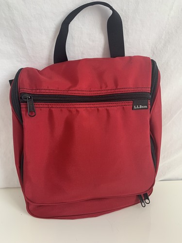 L.L. Bean Personal Organizer Bag Traveler Family Toiletry Bag Red Size Small