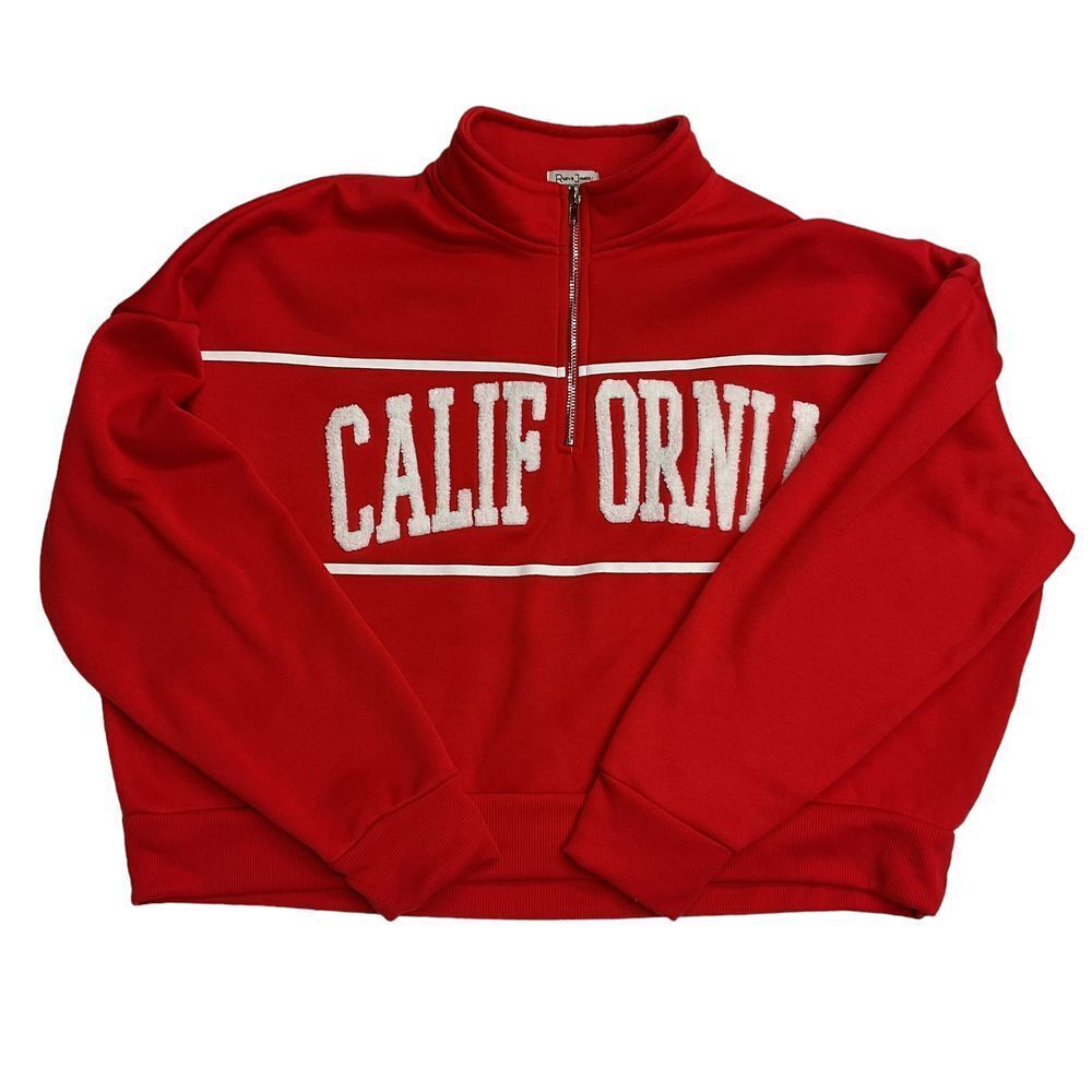 Riley & James Essentials Plus Size 2X Women's Half Zip Sweatshirt Red Oversized thumbnail 5