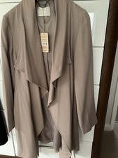 Jacques Vert Sz 14 Mid Season Coat Taupe Rrp £149 Nwt