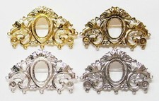 4 Colors of 18x13mm Victorian Vintage Brooch Pin/Pendant Art Deco Settings Nice