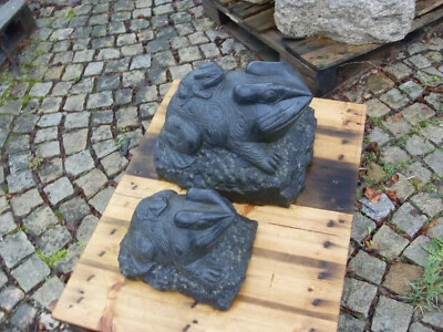 Granit- Frosch mit Huckepack- Frosch klein L30,0cm B24,0cm H23,0cm - Bild 1 von 4