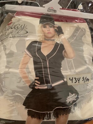 Sexy Forplay Home Run Baseball Player Black Pink Costume 558418