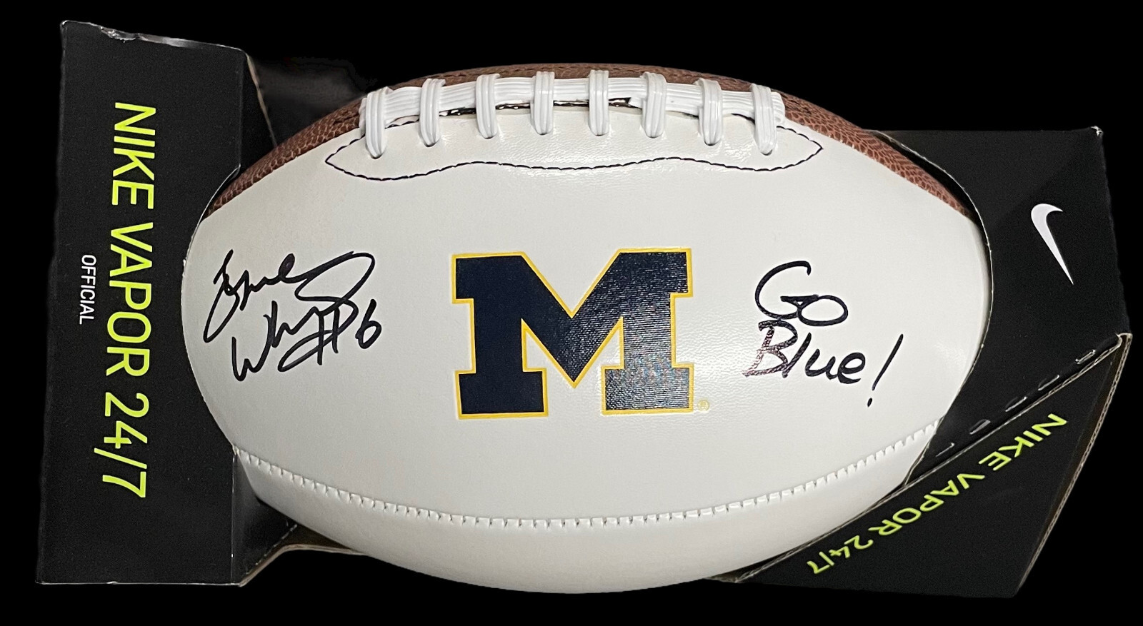 TYRONE WHEATLEY Autographed Signed Michigan Wolverines & INSCRIBED NIKE FOOTBALL BECKETT COA 