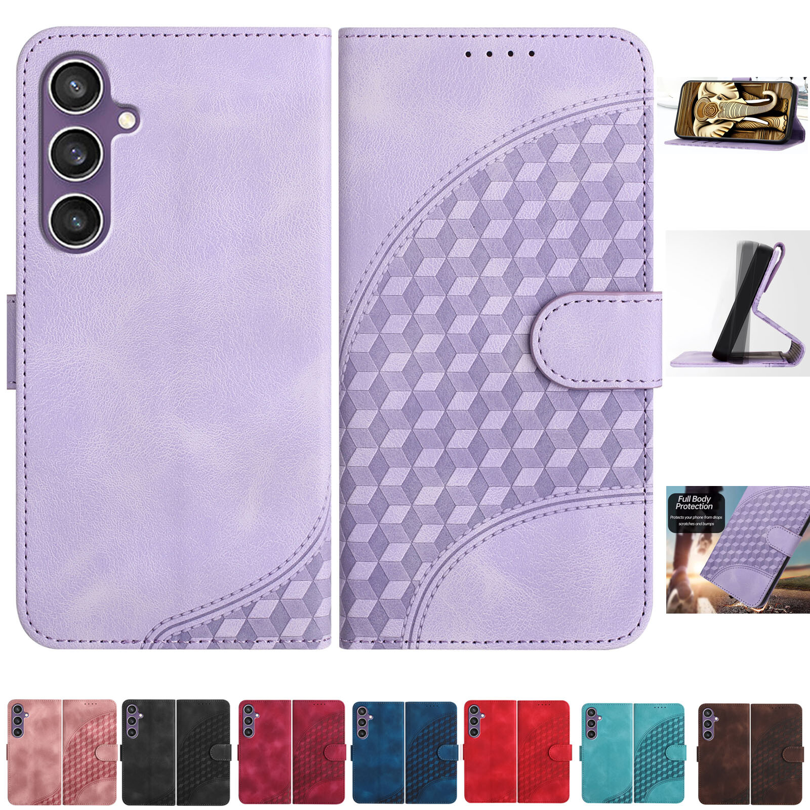 Magnetic Flip Leather Wallet Stand Case For Samsung S23 Ultra S24 S22 S21 S20+-image