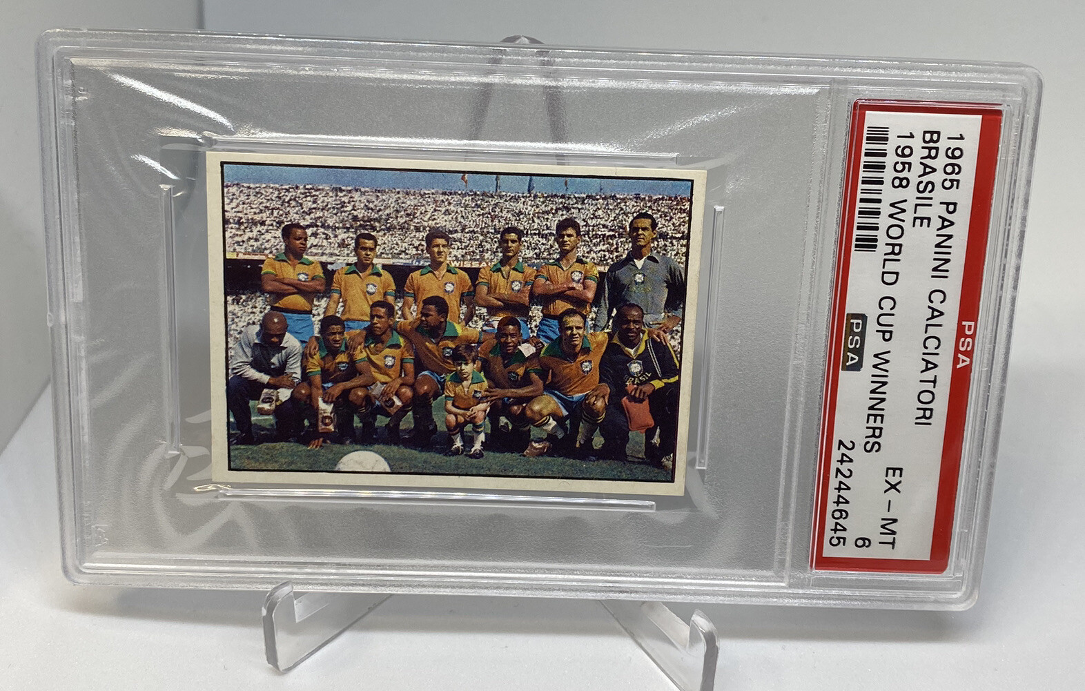 1965 PANINI CALCIATORI 1958 WORLD CUP TEAM WINNERS PELE PSA 6 POP 5 HOF