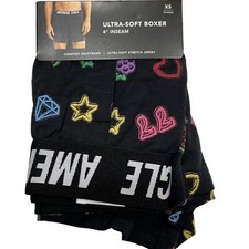 NWT AMERICAN EAGLE Ultra Soft Boxer 4" Inseam Underwear Sz XS-S-M-L-XL Black 6