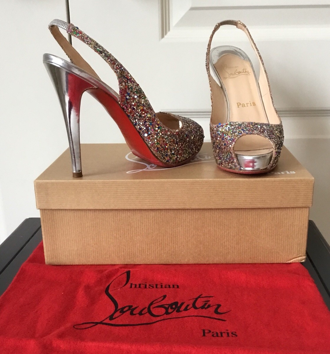 Christian Louboutin Sexy Glitter slingback Heels No Prive Christian Louboutin Sexy Glitter slingback Heels No Prive