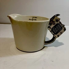 Measuring Cup Antler Handle, Porcelain White By Bake Shop 1000ml NWT