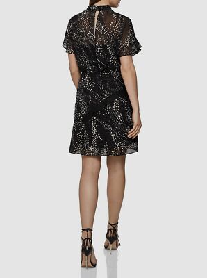 reiss black mini dress Reiss Linen Short Sleeve Mini Dress in Black