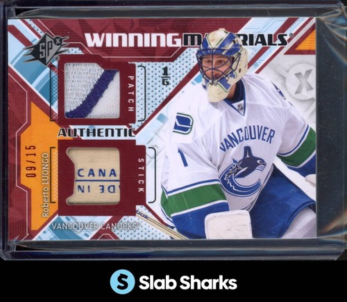 2013 UPPER DECK SPX #WM-RL ROBERTO LUONGO WINNING MATERIALS STICK/PATCH /15