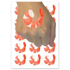 Headless Cooked Cocktail Shrimp Prawn Temporary Tattoo Fake Body Art