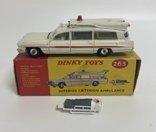 Vintage Dinky Toys 263 Superior Criterion Ambulance & Stretcher In Original Box
