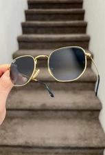 NEW Ray-Ban Hexagonal Medium 3548N 51mm- Gold Blue Gradient 