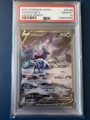 Pokémon TCG Suicune v GG38/GG70 Crown Zenith: Galarian Gallery PSA