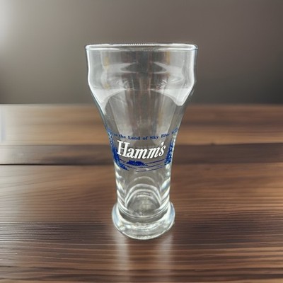 Vintage Hamm s Beer Pilsner Glasses 5-7/8  Tall Barware Land of Sky Blue Waters