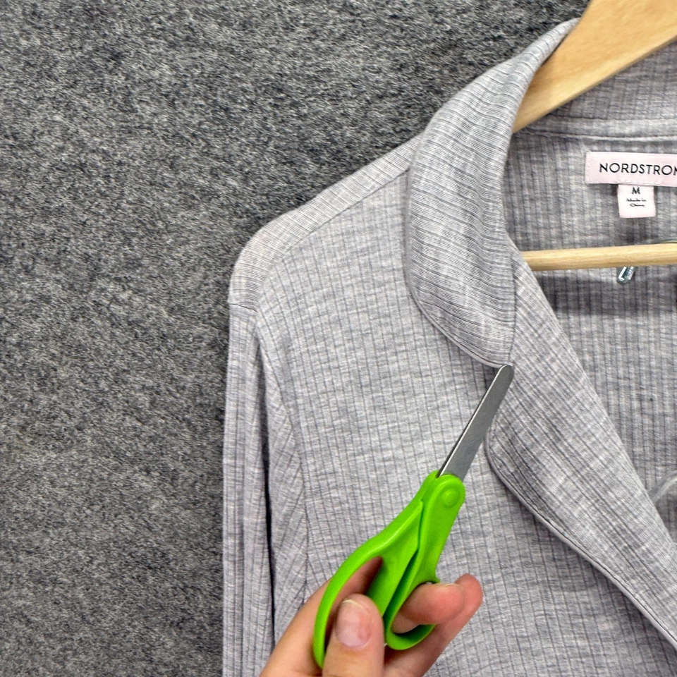 Pantalones de pijama Nordstrom para mujer M gris medio cuello manga larga botón elástico Foto 4 de 4