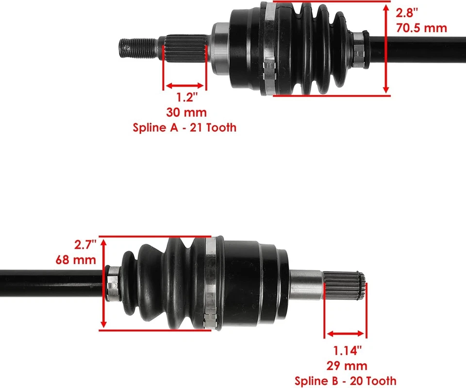 Front Left And Right Cv Joint Axle Compatible with Honda Trx500Fm Foreman 500... - image 3 of 4