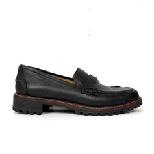 Madewell Womens Corinne Lugsole Classic Penny Loafers True Black Leather Size 7