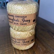 Vintage Shanghai Shag Yellow #300 Belding Corticelli 100% Silk Yarn Lot of 2