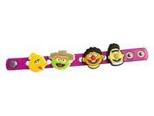 SESAME STREET BRACELET WITH 4 CHARMS 7  BRACELET. CHARMS CAN BE USED FOR CROCS.