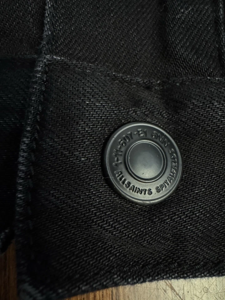 Chaqueta All Saints Gris/Negro Denim Grove Distressed Cálida Para Hombre ALLSAINTS Talla S  Foto 3 de 4