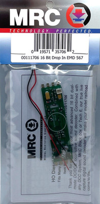 HO MRC 00111706 DC / DCC SOUND DECODER 16 BIT DROP IN EMD 567