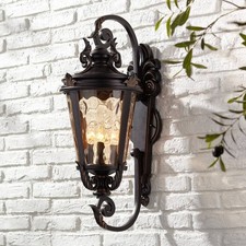 Casa Marseille Vintage Outdoor Wall Light Fixture Bronze Scroll 27 1/2" Exterior