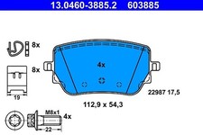 ATE Bremsbelagsatz, Scheibenbremse Hinterachse für MERCEDES-BENZ