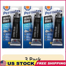 Ultra Black RTV Silicone Gasket Maker Oil Resistant Durable Sealant 3 oz New
