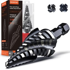 M35 Cobalt Step Drill Bit Set, Four Spiral Flute Cobalt Step Drill Bit, 3/16R