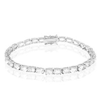 Cavill WeißEr Topas Armband 13,39Ct Oval 925 Silber Rhodiniert Damen