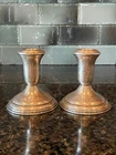 Vintage Pair Reed & Barton Sterling Weighted #432 Candlestick Holders 3.75" H