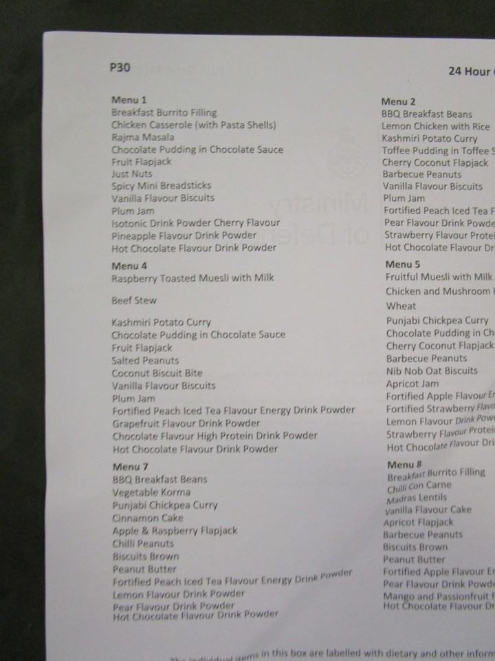 2024 MENU British Army 24 Hour Ration Pack - MRE - Camping and Hiking ...