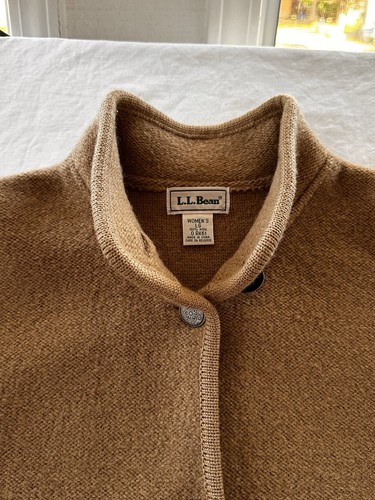 Beautiful LL Bean Womens Brown Button Up Sweater Cardigan 100% Wool RK61 Large - Picture 9 of 12