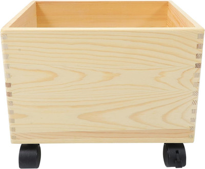 Rolling Wooden Storage Box with Wheels - Multi-Functional Home Organizer