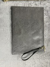Faux Grey Alligator Leather Large New Clutch