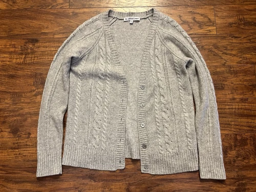 The Cashmere Project Womens Cashmere V Neck Button Down Cardigan Gray Size XS