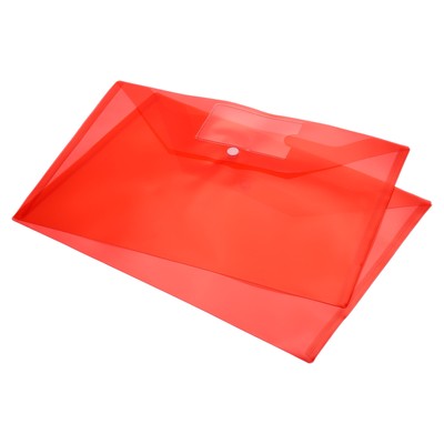 10 x File Folders A4 Plastic Envelopes with Snap Closure Documents Organizer Red