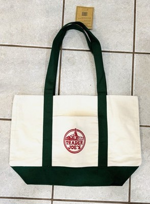 Trader Joe s Tote Set Green and Blue Canvas Bags
