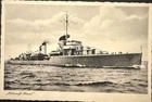 WWII German Kriegsmarine Destroyer Z1 LEBERECHT MAASS Postcard Lost Feb 1940 AK