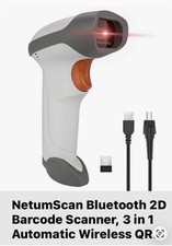 NetumScan Bluetooth 2D Barcode Scanner, 3 in 1 Automatic Wireless QR Barcode Rea