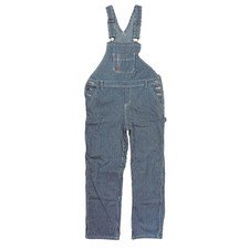 Dickies Blue Striped Denim Bib Overalls Men  s Medium 100 Cotton FREE SHIPPING