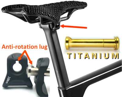 1 Sattelbefestigung aus TITAN: kompatibel mit CANYON, Specialized, Trek, usw.