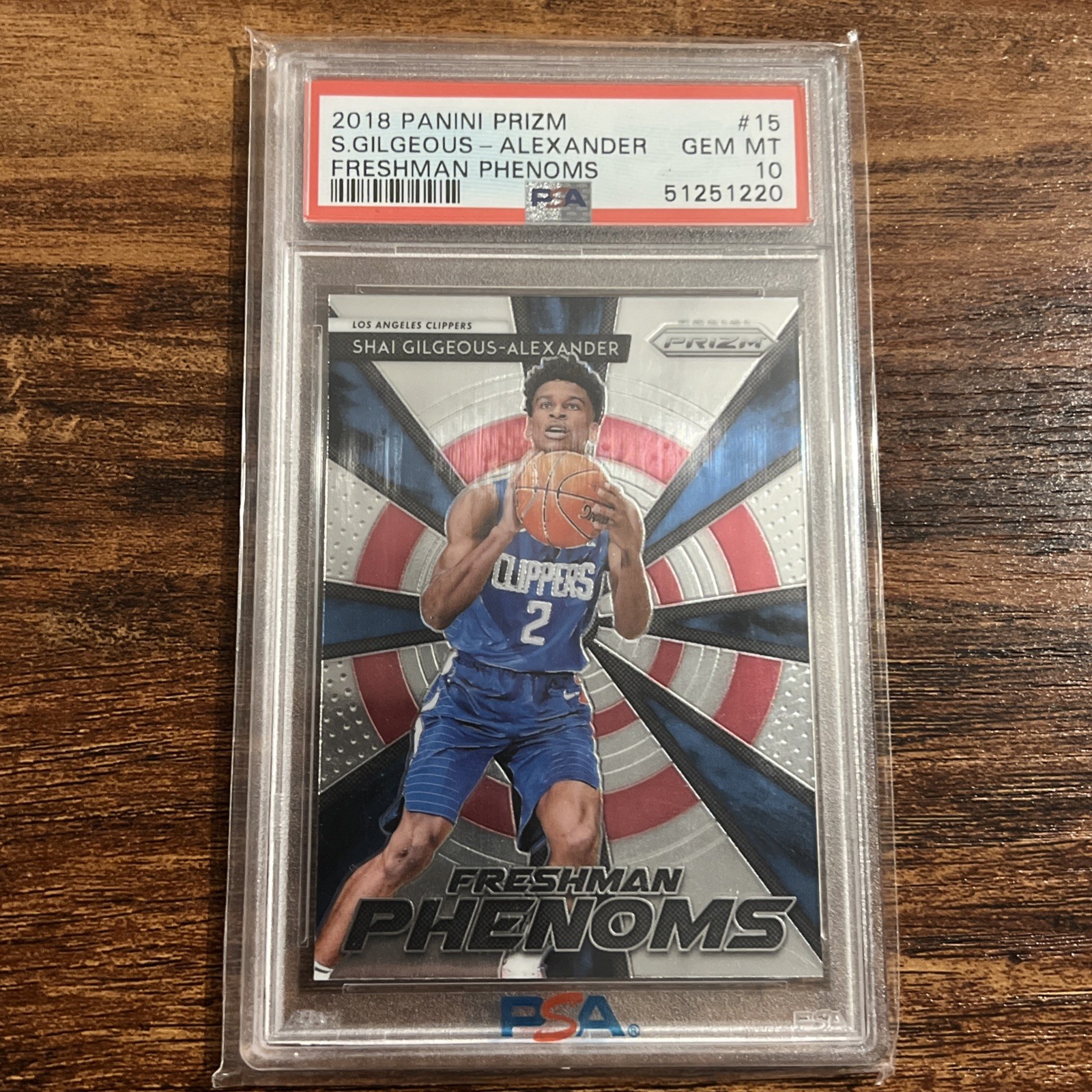 2018 Panini Prizm Shai Gilgeous-Alexander Freshman Phenoms PSA 10 Rookie #15
