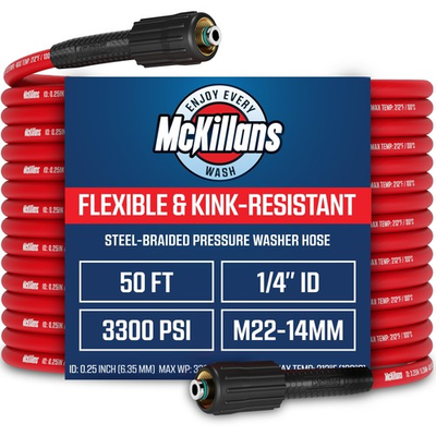 #ad ® Pressure Washer Hose 50 ft Flexible amp; Kink resistant Steel Braided amp; Du... $123.53