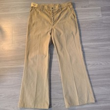 VTG 1970s Seperate-Lees Lee Union Made Men's Beige Trouser Pants Flare 36x29