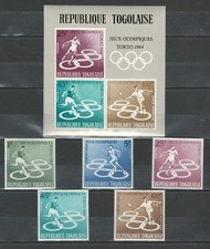 TOGO FRENCH AFRICA  OLYMPIC TOKYO 1964 MNH SET & SOUVENIR SHEET LOT(SP 814)